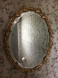 Gold gilt bathroom mirror