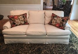 Brunschwig and Fils custom upholstered sofa with down filled cushions. Luxury to last a lifetime. 