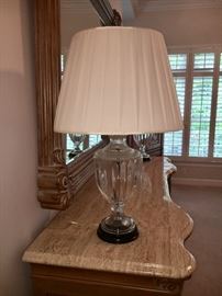 Great pair of heavy crystal lamps