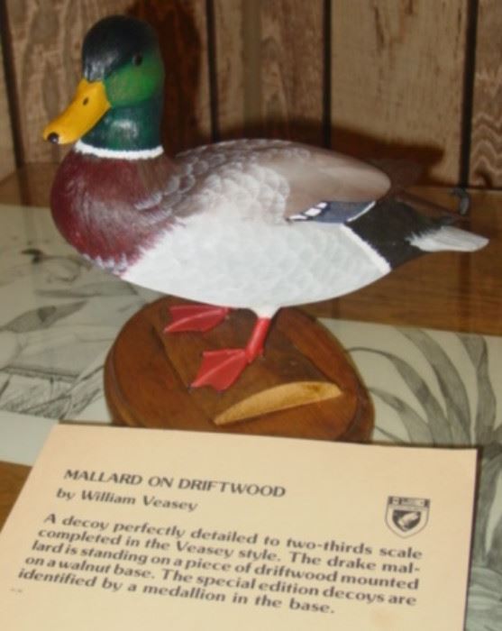 Ducks Unlimited Mallard On Driftwood By William Veasey - #1552