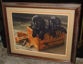"New Arrivals" Black Lab Puppies Framed Print