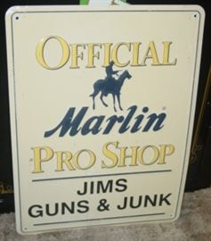Metal Marlin Official Pro Shop Sign