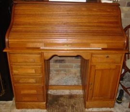Jim Clarke's Personal Oak Roll Top Desk