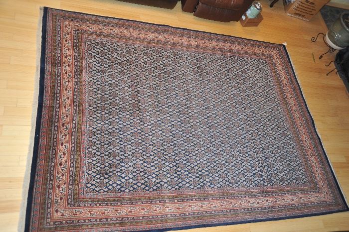Hand-knotted Indo-Seraband carpet measuring 8'4" x 11'3"