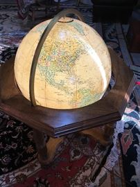 Vintage 20" lighted Replogle globe