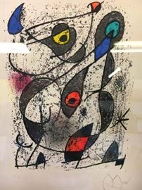 Pencil signed Joan Miro Lithograph "A L'encre"