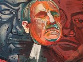 Ernst Niezvestny "Triple Self Portrait" Signed Lithograph