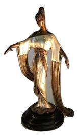 Erte' (Romain de Tirtoff) White Gold & Bronze "Negligee'"