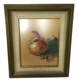 "Onion" Leslie B. DeMille Pastel Drawing