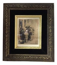 Rembrandt Etching "Beggars Receiving Alms at the Door"