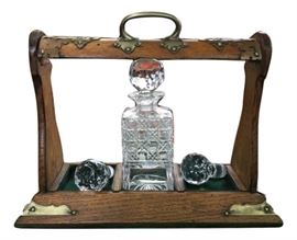 19th c. Tantalus Crystal Decanter