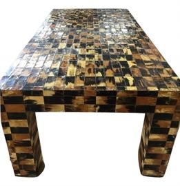 Bull Horn Veneer Coffee Table manner of Karl Springer