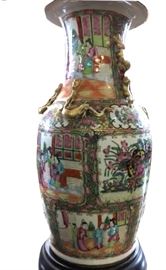 Monumental Famille Rose Lamp/Vase #1