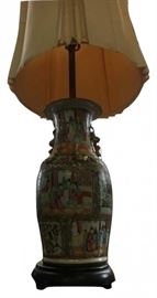 Monumental Famille Rose Lamp/Vase #2