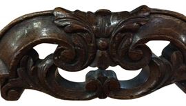 Pair William & Mary Leather Side Chairs "Fides et Fortitudine" #4