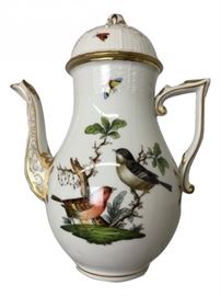 Herend Rothschild Fine Porcelain Tall Coffee Pot