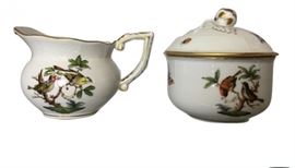 Herend Rothschild Fine Porcelain Creamer & Sugar