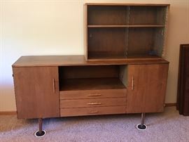 Vintage Paul McCobb Planner Group two piece credenza.  Base is 66" wide by 18" deep.  Top is 36" wide by 12" deep.  Total height is 56"