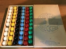Vintage Akro Agate Chinese Checkers marbles.  Sold separately from the board