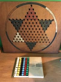 Vintage Akro Agate Chinese Checkers marbles.  Sold separately from the board