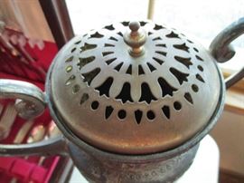 Antique silver plate Dutch tulip urn vase