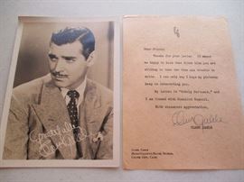 Clark Gable autographed letter with fan photo