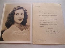 Ann Rutherford autographed letter with fan photo