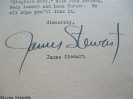 James "Jimmy" Stewart autographed letter with fan photo