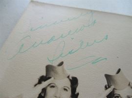 The Andrews Sisters(Maxene, Patricia & LaVerne) signed & autographed photo