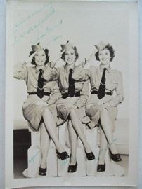 The Andrews Sisters(Maxene, Patricia & LaVerne) signed & autographed photo