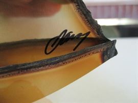 Signed Mario Jason metal sailboat on stone