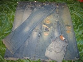 Vintage salvage denim personally "repaired" by our client before it was "cool"