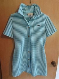 Vintage Lacoste mini button up shirt dress