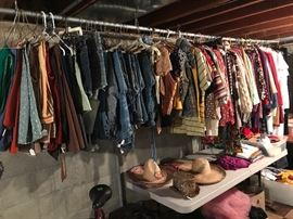 Tons of vintage clothing, many hand made!