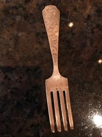 Antique Saart Brothers Sterling Silver children's nursery rhyme fork