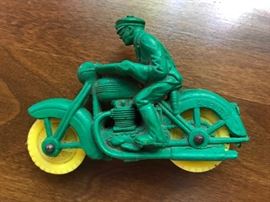 Vintage rubber Auburn motorcycle toy