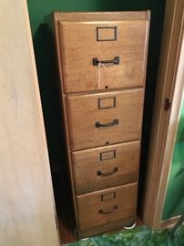 Antique wood file cabinet 
