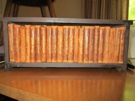 Mini antique Shakespeare 22 volume set with holder