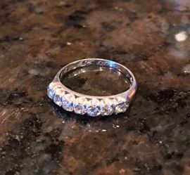 1940's Platinum with 10% Iridium 7 stone diamond wedding band