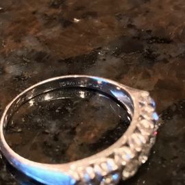 1940's Platinum with 10% Iridium 7 stone diamond wedding band