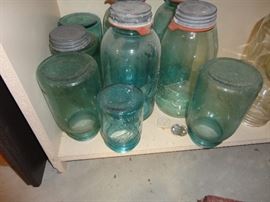 green glass ball jars