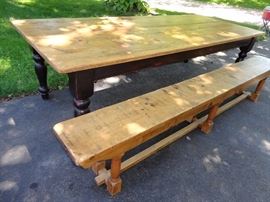 pine table with bench