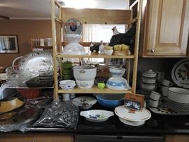 Vintage Pyrex - Blue and Pink - Stainless Flatware Sets - Tetley Tea Tin - and of course Chickens!!