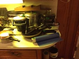 fry daddy, wooden letter/note holder & miscellaneous other kitchen items