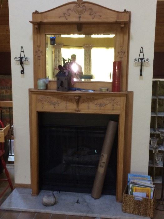 This decorative fireplace surround is removable and for sale