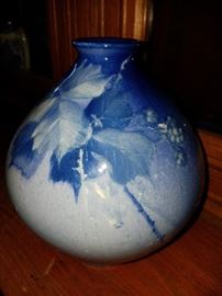 Weller Blue Louwelsa Berries Vase signed Josephine Imlay