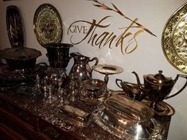 Large selection of silver plate and sterling 