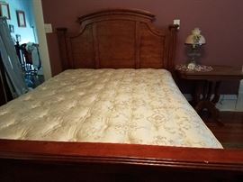 Queen size bed-headboard and footboard, mattress and box spring w/ frame