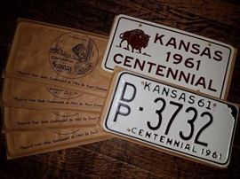 Kansas 1940-80's license plates. Unused 1961 Kansas license plates in original envelope!!