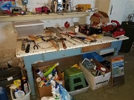 Zinc top 2 drawer primitive table